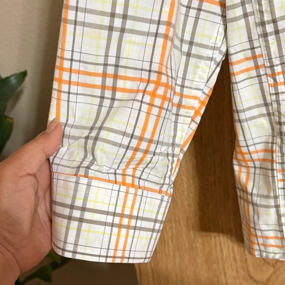 Cinch Men's Orange Plaid Shirt